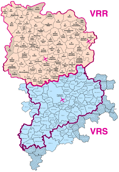 Anreise im Verkehrsverbund VRR und VRS